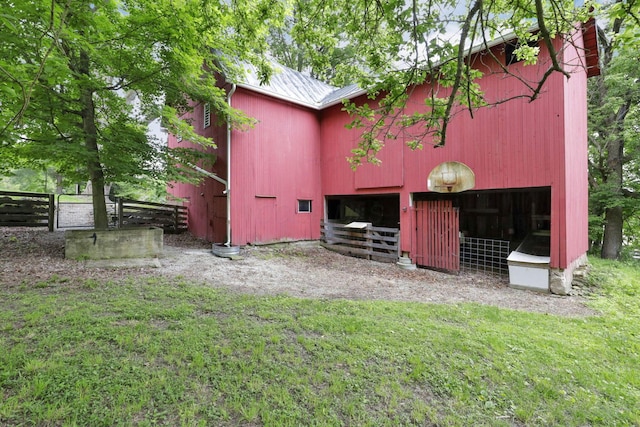 1350 Lancaster Kirkersville Rd NW, Lancaster, OH 43130 - rear view of house with a barn, an outdoor structure, metal roof, and a detached garage