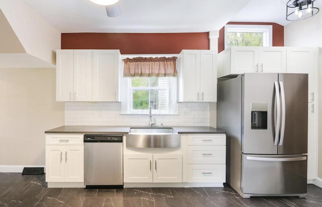 1350 Lancaster Kirkersville Rd NW, Lancaster, OH 43130 - kitchen with stainless steel appliances, a sink, and white cabinetry
