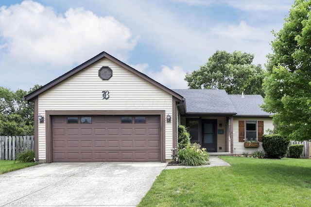 384 Sandburr Dr, Columbus, OH 43230 - ranch-style house featuring driveway, a garage, and a shingled roof