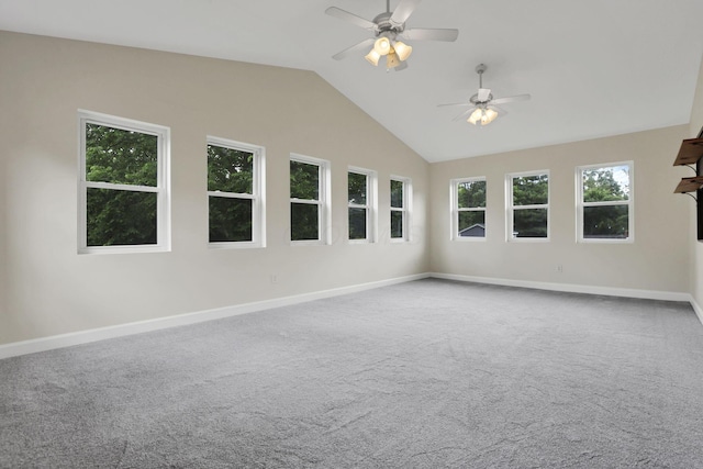 384 Sandburr Dr, Columbus, OH 43230 - unfurnished room featuring ceiling fan, carpet flooring, and lofted ceiling