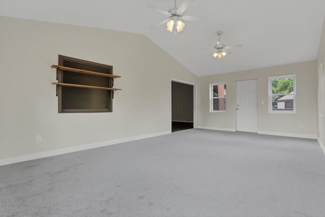 384 Sandburr Dr, Columbus, OH 43230 - carpeted spare room with vaulted ceiling and a ceiling fan