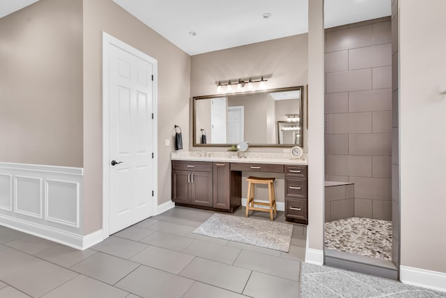 9568 Craigens Ct, Galena, OH 43021 - full bath featuring vanity, walk in shower, tile patterned floors, and baseboards
