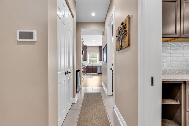 9568 Craigens Ct, Galena, OH 43021 - corridor with light tile patterned floors, baseboards, and recessed lighting