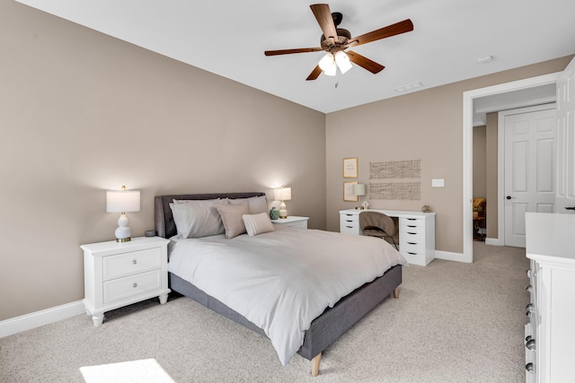 9568 Craigens Ct, Galena, OH 43021 - bedroom featuring light colored carpet, baseboards, and ceiling fan