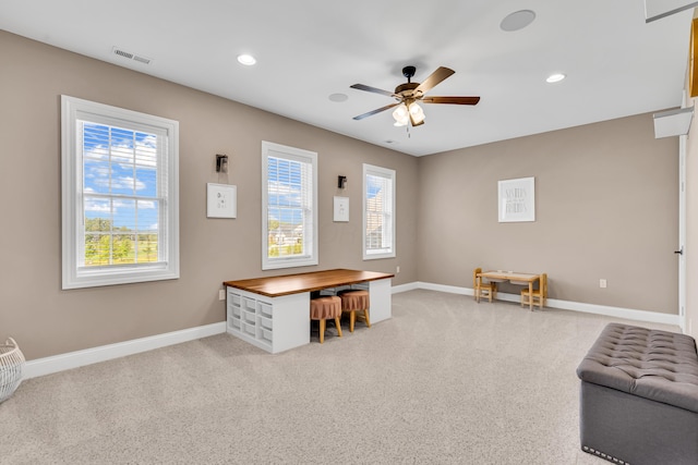 9568 Craigens Ct, Galena, OH 43021 - sitting room with baseboards, ceiling fan, and recessed lighting