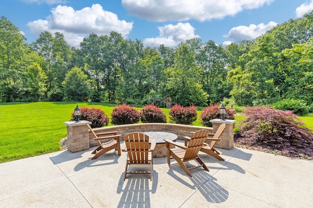 9568 Craigens Ct, Galena, OH 43021 - view of patio / terrace featuring a fire pit