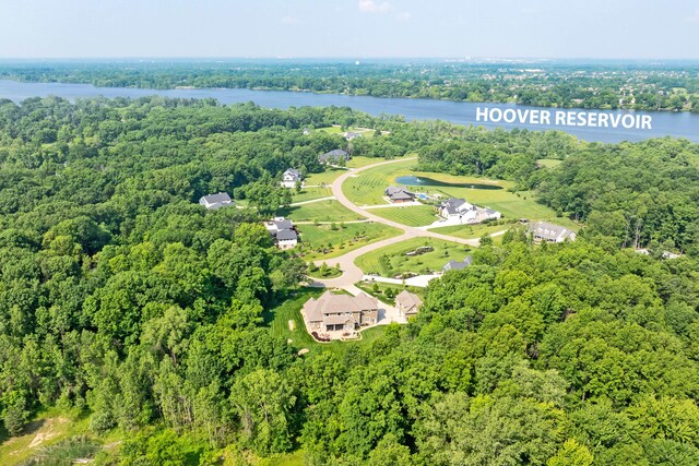 9568 Craigens Ct, Galena, OH 43021 - bird's eye view of a nearby body of water and a heavily wooded area