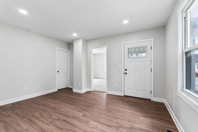 1805 Meriline Ave, Obetz, OH 43207 - foyer entrance with wood finished floors, baseboards, and recessed lighting