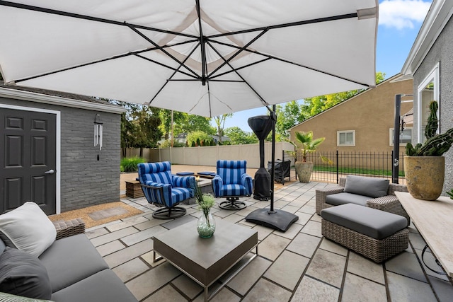 195 S Gould Rd, Columbus, OH 43209 - fenced backyard with outdoor lounge area and a patio