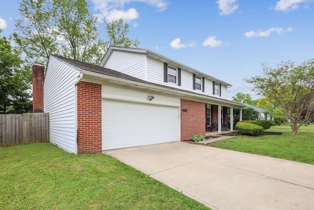 6897 Roundelay Rd N, Reynoldsburg, OH 43068 - traditional-style home featuring covered porch, brick siding, driveway, and a garage