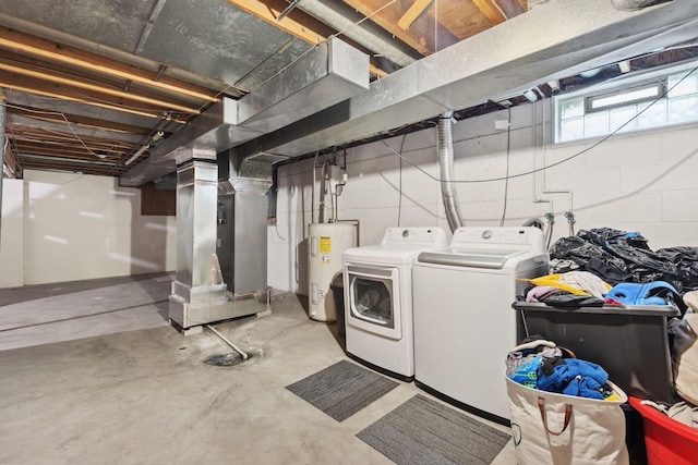 6897 Roundelay Rd N, Reynoldsburg, OH 43068 - washroom featuring independent washer and dryer and electric water heater