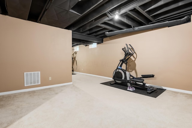 5839 Castleknock Rd, Dublin, OH 43016 - workout area with carpet flooring and baseboards