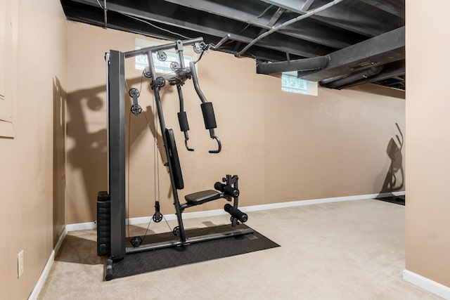 5839 Castleknock Rd, Dublin, OH 43016 - workout area with carpet flooring and baseboards