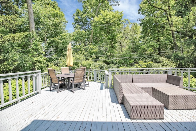 4558 Crompton Dr, Columbus, OH 43220 - wooden deck with outdoor lounge area and outdoor dining space