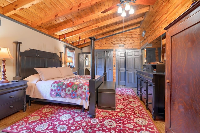 7 Whiskey Run Rd, Chillicothe, OH 45601 - bedroom featuring wood ceiling, wood finished floors, and wooden walls