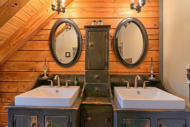 7 Whiskey Run Rd, Chillicothe, OH 45601 - bathroom with wooden walls and vanity