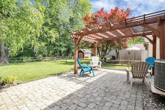 232 Camrose Ct, Columbus, OH 43230 - view of patio / terrace featuring a pergola and central AC