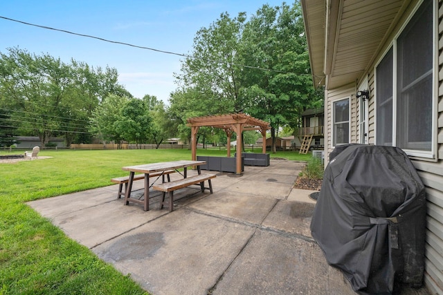 13682 Cobblestone Ln, Pickerington, OH 43147 - view of patio / terrace with a pergola and outdoor dining space