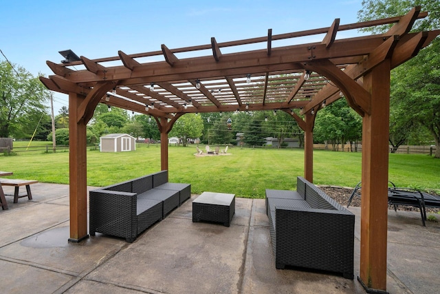 13682 Cobblestone Ln, Pickerington, OH 43147 - view of patio / terrace with a pergola and an outdoor hangout area