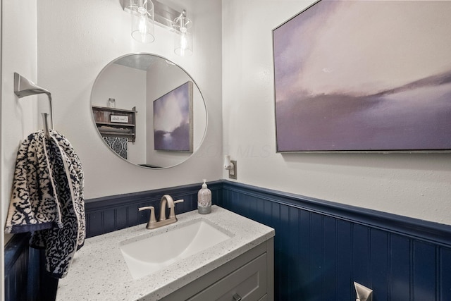 13682 Cobblestone Ln, Pickerington, OH 43147 - bathroom with wainscoting and vanity