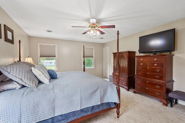 3902 Maple Grove Rd, Marion, OH 43302 - bedroom featuring light carpet and a ceiling fan