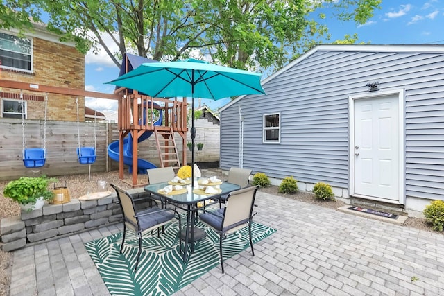 1450 Haines Ave, Columbus, OH 43212 - view of patio / terrace featuring a playground and outdoor dining area