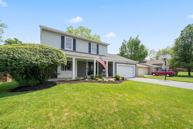 3567 Rochfort Bridge Dr, Columbus, OH 43221 - traditional-style home with a garage, driveway, a porch, and a front lawn
