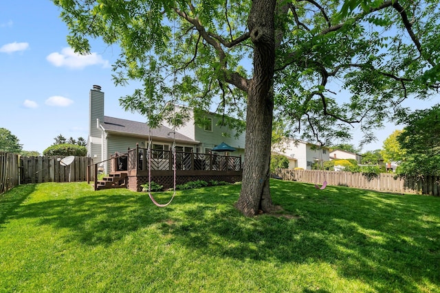 3567 Rochfort Bridge Dr, Columbus, OH 43221 - view of yard featuring a wooden deck