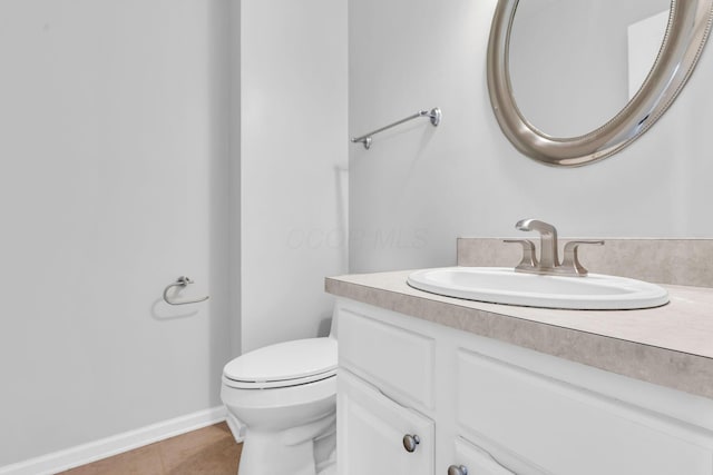 9302 Pimlico Pl, Pickerington, OH 43147 - half bath featuring vanity, toilet, and tile patterned floors