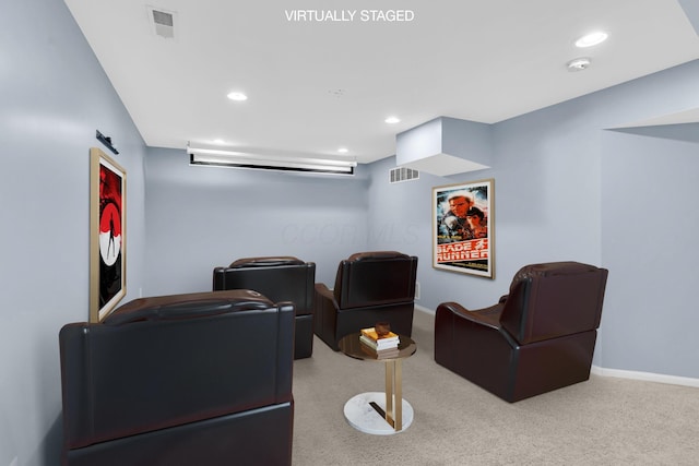 9302 Pimlico Pl, Pickerington, OH 43147 - home theater room featuring recessed lighting, carpet flooring, and baseboards