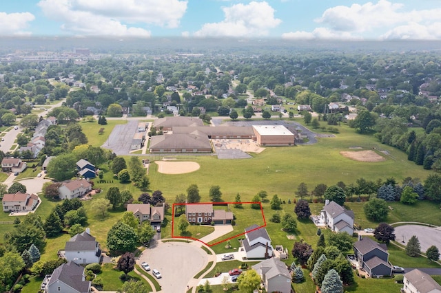 9302 Pimlico Pl, Pickerington, OH 43147 - aerial perspective of suburban area featuring property boundaries highlighted