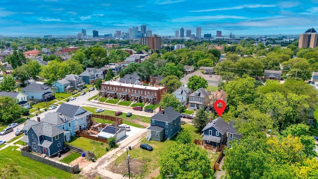 452 N Ohio Ave, Columbus, OH 43203 - aerial perspective of suburban area with city skyline