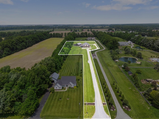 3226 Bean Oller Rd, Delaware, OH 43015 - aerial view of property and surrounding area with property parcel outlined and a nearby body of water