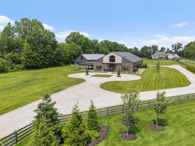 3226 Bean Oller Rd, Delaware, OH 43015 - view of front of property featuring stone siding and curved driveway