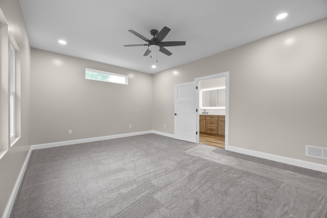 13567 Magers Rd, Howard, OH 43028 - carpeted spare room with a ceiling fan, baseboards, and recessed lighting