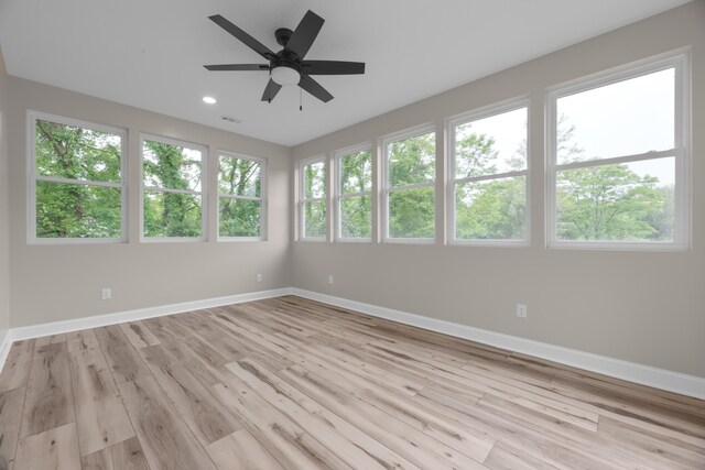 13567 Magers Rd, Howard, OH 43028 - unfurnished room featuring baseboards, light wood-type flooring, a ceiling fan, and recessed lighting