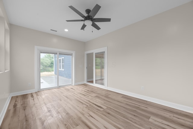 13567 Magers Rd, Howard, OH 43028 - spare room with light wood-style floors, baseboards, ceiling fan, and recessed lighting