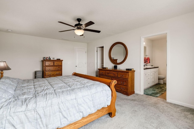 99 Hutchison St, South Bloomfield, OH 43103 - carpeted bedroom featuring a ceiling fan and ensuite bathroom