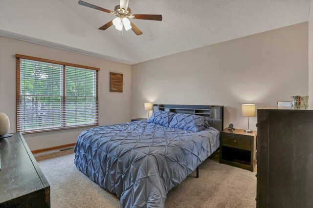 5035 Dietrich Ave, Orient, OH 43146 - carpeted bedroom with vaulted ceiling, a ceiling fan, and baseboards