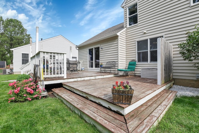 5035 Dietrich Ave, Orient, OH 43146 - deck with a lawn and central AC
