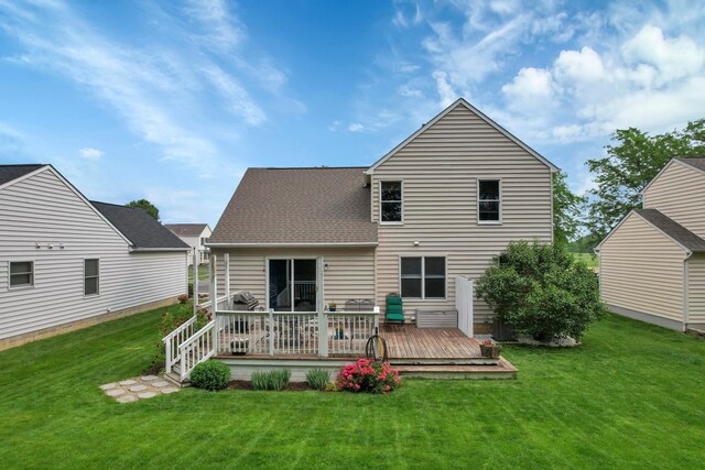 5035 Dietrich Ave, Orient, OH 43146 - back of house with a lawn, a deck, and a shingled roof