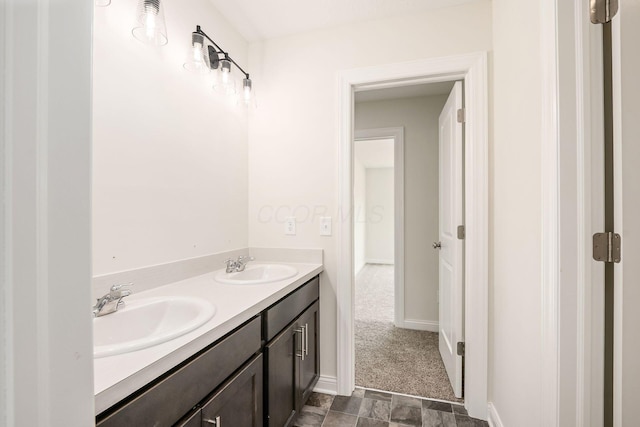 7014 Aster Way, Plain City, OH 43064 - bathroom with double vanity and baseboards