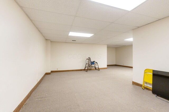 5103 Johnstown Alexandria Rd, Johnstown, OH 43031 - finished below grade area featuring a drop ceiling, carpet, and baseboards