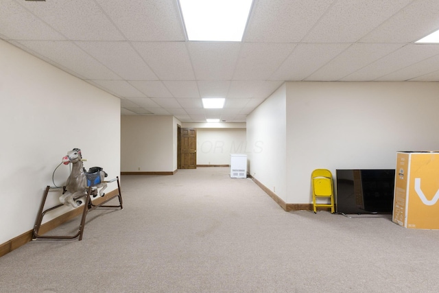 5103 Johnstown Alexandria Rd, Johnstown, OH 43031 - finished below grade area with carpet floors, baseboards, and a drop ceiling