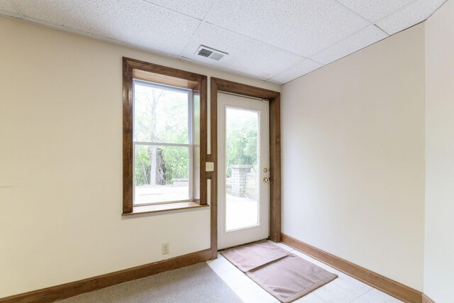 5103 Johnstown Alexandria Rd, Johnstown, OH 43031 - doorway with baseboards and a drop ceiling