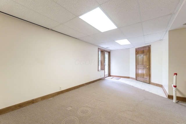 5103 Johnstown Alexandria Rd, Johnstown, OH 43031 - spare room with light carpet, baseboards, and a drop ceiling