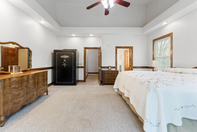 5103 Johnstown Alexandria Rd, Johnstown, OH 43031 - bedroom with recessed lighting, light carpet, baseboards, and ceiling fan