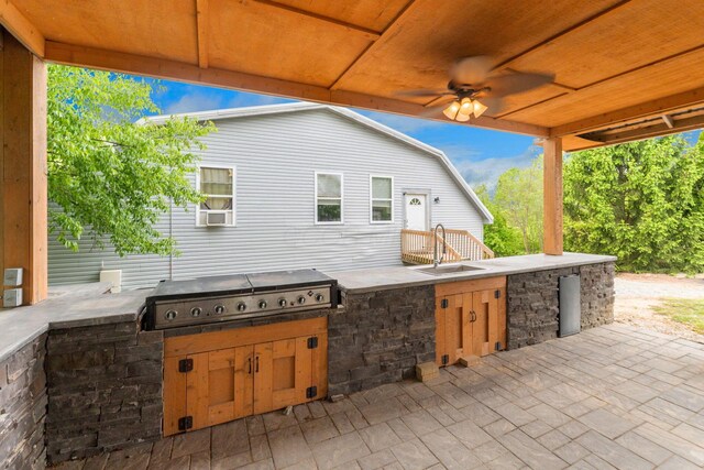 5103 Johnstown Alexandria Rd, Johnstown, OH 43031 - view of patio / terrace featuring a sink and a ceiling fan