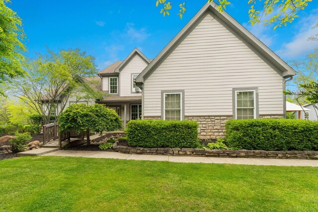 5103 Johnstown Alexandria Rd, Johnstown, OH 43031 - view of front of property featuring a front lawn and stone siding