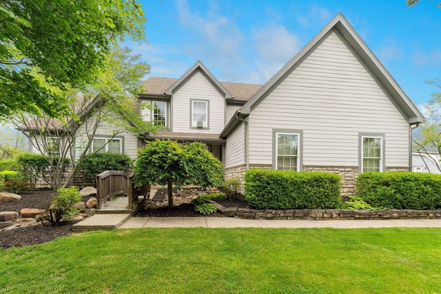 5103 Johnstown Alexandria Rd, Johnstown, OH 43031 - view of front of house featuring a front yard and stone siding